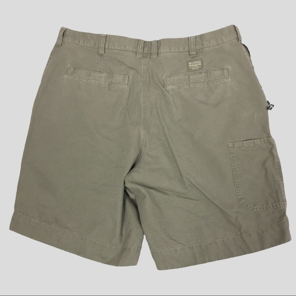 Columbia Shorts Mens 40W Active Outdoor Sportswear Olive Green Denim - Picture 2 of 11